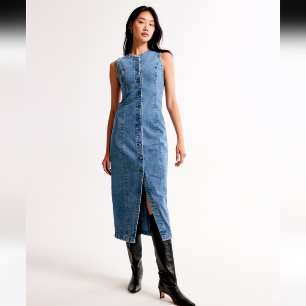 138. NWOT Abercrombie & Fitch Button-Down Denim Dress